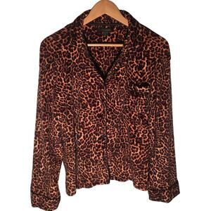 Chic Donna Karan Leopard Print Pajama Top - Size Medium